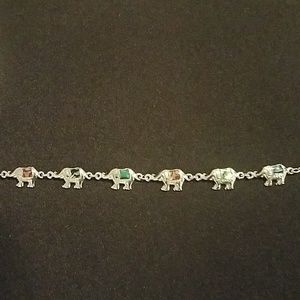 Silver Elephant Bracelet.